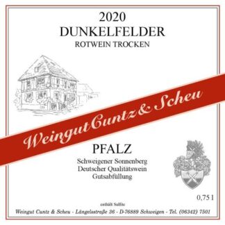 <br><h1>Nr. 2007</h1><br>2020er Schweigener Sonnenberg Dunkelfelder Qualitätswein  trocken 0,75l<br>